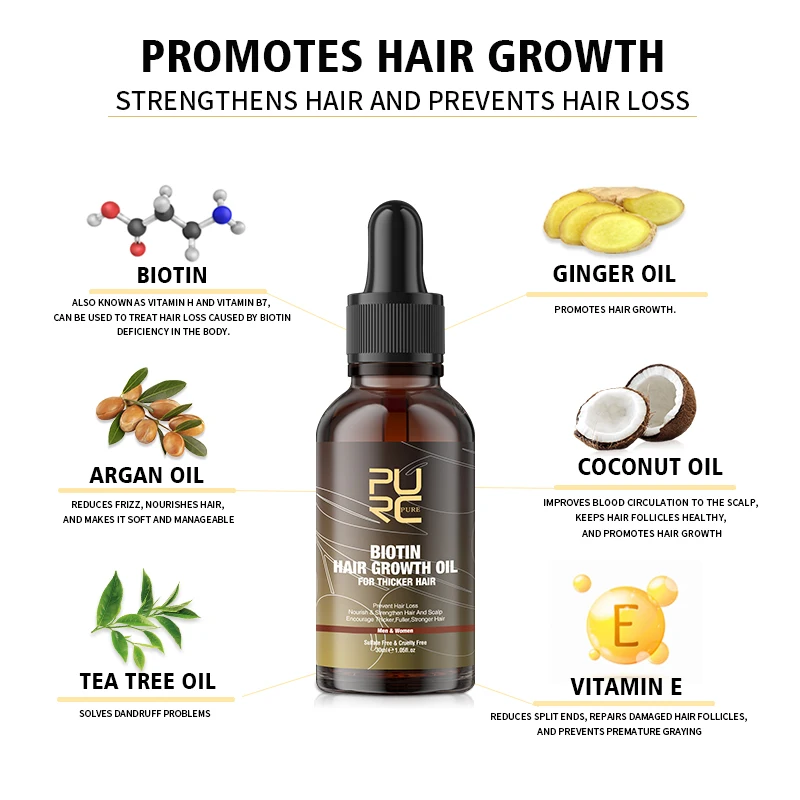 PURC البيوتين زيت الشعر منتجات - مراجعة Epidermal Growth Factor وسعره